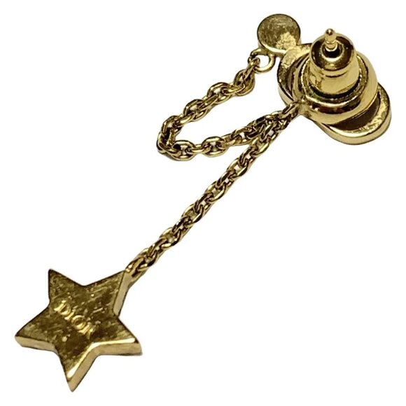 DIOR/ChristianDior - Gold Hardware Rhinestones Earrings 200-081125 - Picture 2 of 3